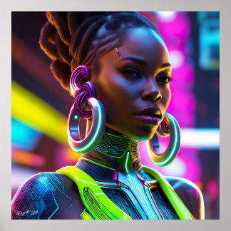 Afrofuturiste Africaine Poster d'Art Moderne