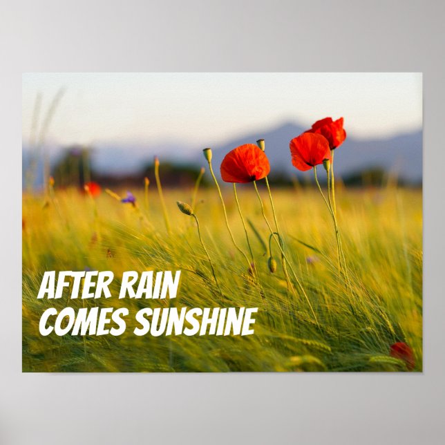 After rain comes sunshine wisdom saying poster (Devant)