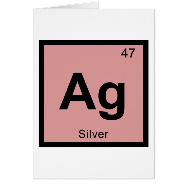 Ag - Chimie de l'Argent Symbole du Tableau Périodi (Devant)
