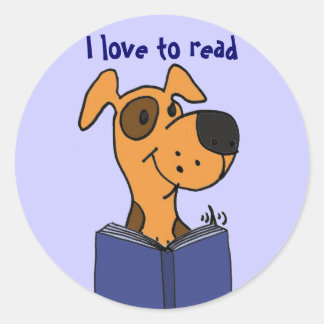 AG- J'adore lire les autocollants de dessin animé