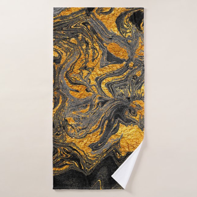 Agate Crystal. Suminagashi moderne futuriste. Swir (Serviette de bain)