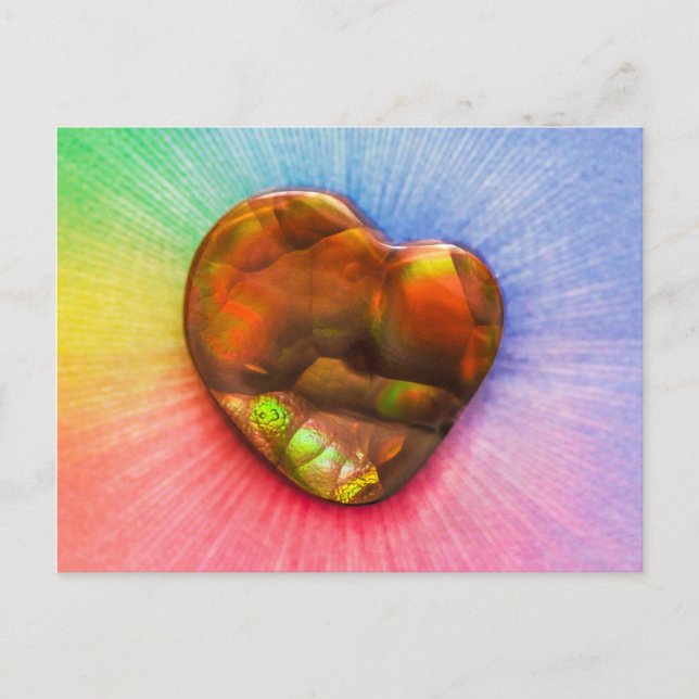 Agate de feu arc-en-ciel avec carte postale en for (Devant)