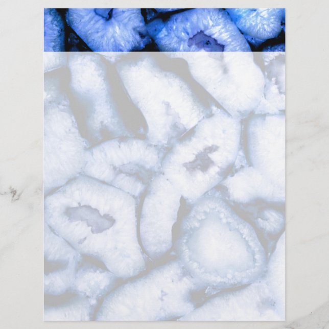 Agate de quartz bleu, Geodes bleues, motif abstrai (Devant)