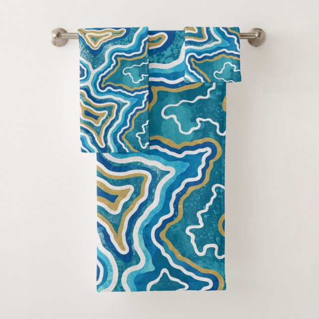 Agate graphique en or bleu (En situation)