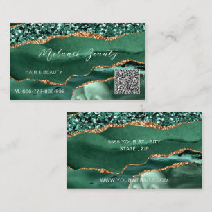 Agate Green Gold Code QR Carte de visite - Exemple