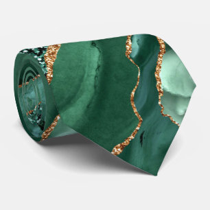 Agate Green Parties scintillant  marbre Cravate