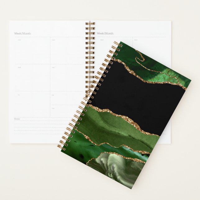 Agate Marbré Vert Émeraude Contemporain (Devant avec enveloppe)