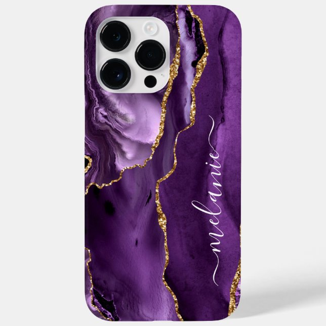 Agate Purple Gold Votre nom coque iphone Cadeau (Verso)