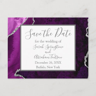 Agate violet officiel Enregistrer la date Cartes p