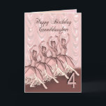 Âge 4, une carte d'anniversaire de petite-fille de<br><div class="desc">Une belle danse de ballerine sur une carte d'anniversaire pour une petite-fille</div>