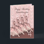 Âge 4, une carte d'anniversaire de petite-fille de<br><div class="desc">Une belle danse de ballerine sur une carte d'anniversaire pour une petite-fille</div>