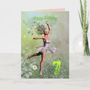 Âge 7, fée carte d'anniversaire