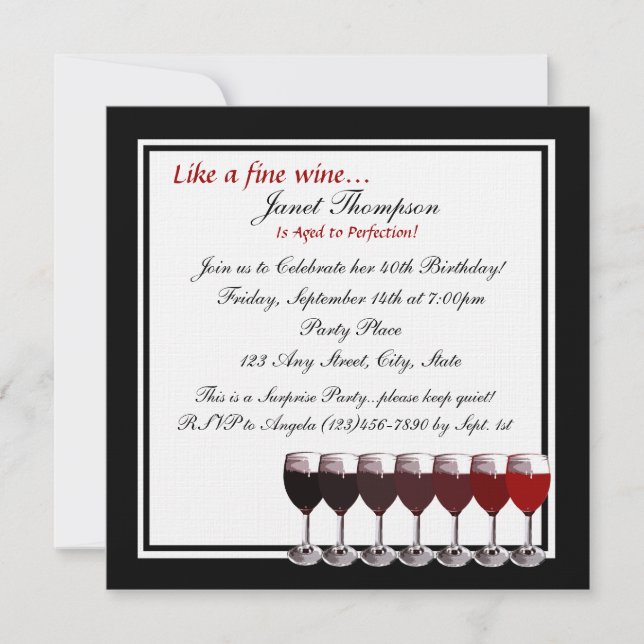 Âgé à Perfection 40e anniversaire Invitation (Devant)