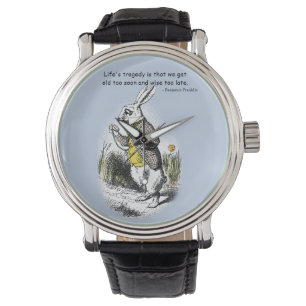 Âge blanc vintage de lapin de montre de citation