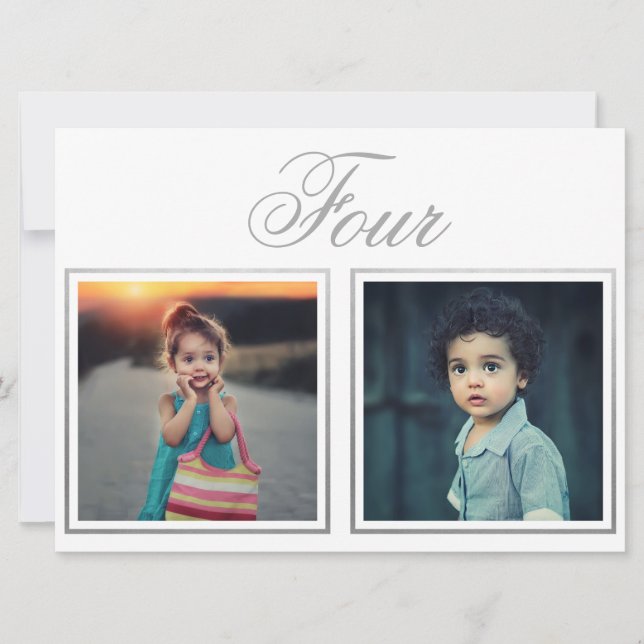 Âge du marié Élégant Classe Argent Numéro de table (Devant)