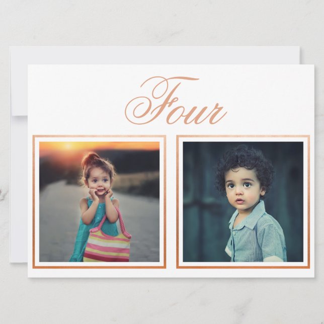 Âge du marié Élégant numéro de table en or rose (Devant)