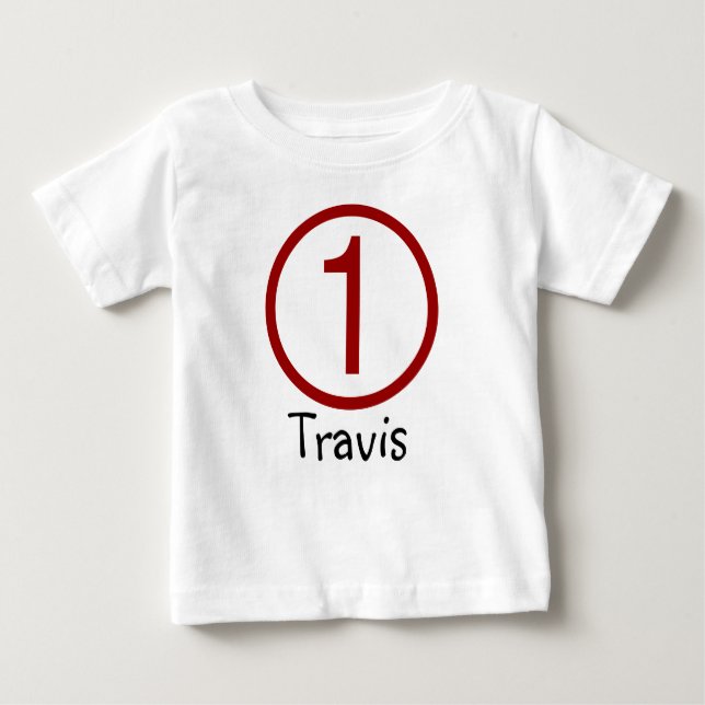 Age et nom Personnalisable 1er Anniversaire Tshirt (Devant)