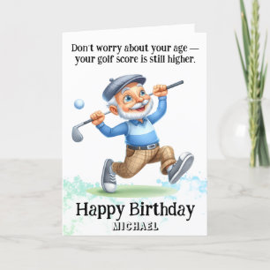 *~* Âge Homme senior - Carte d'anniversaire de gol