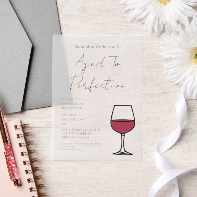 Aged To Perfection Wine 50th Birthday Invitation (Mariage)