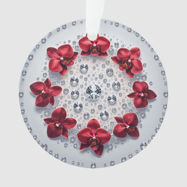 Agencement floral élégant avec orchidées rouges (devant)