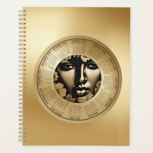 Agenda 2026 Femme Visage Doré Planificateur