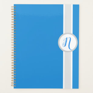 Agenda à monogramme bleu joli