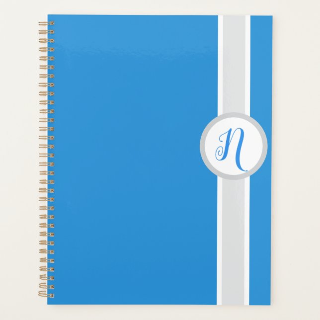 Agenda à monogramme bleu joli (Devant)