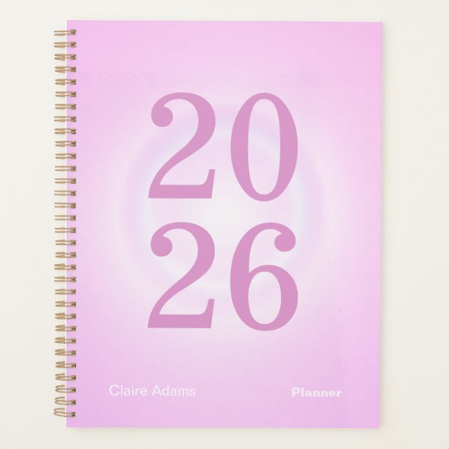 Agenda annuel grand format Aura Bubble Gum (Devant)