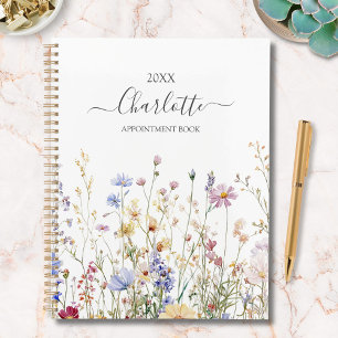 Agenda Champêtre Fleur Sauvage Aquarelle Monogramm