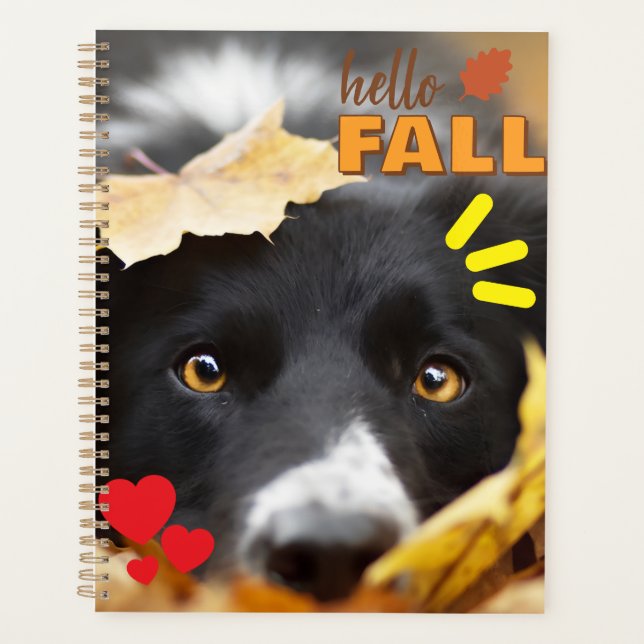 Agenda con imagen de perro entre hojas  (Devant)