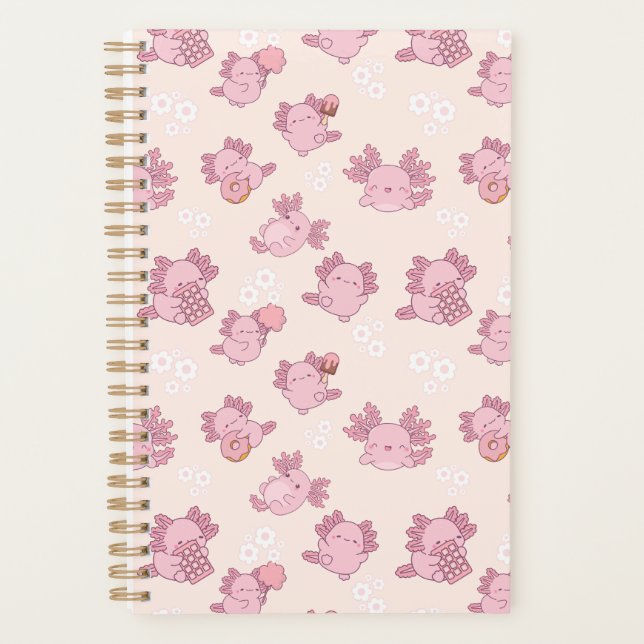 Agenda cute pink axolotls  (Devant)