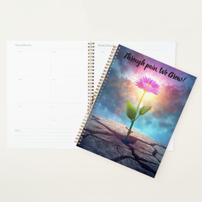 agenda fleur inspirational cahier de notes (Devant avec enveloppe)