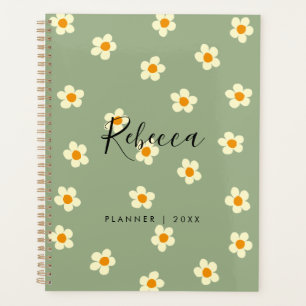 Agenda Fleurs de Marguerites Vertes Moderne Person