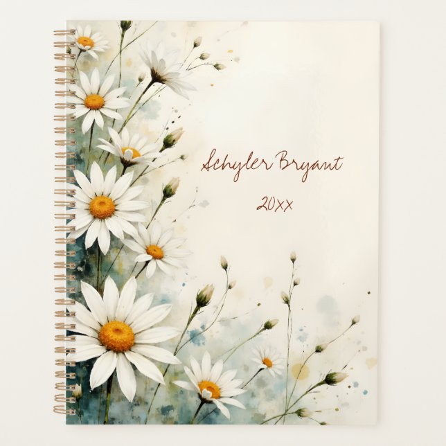 Agenda floral à reliure spirale à motif botanique  (Devant)