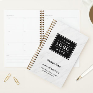 Agenda hebdomadaire en marbre blanc personnalisé