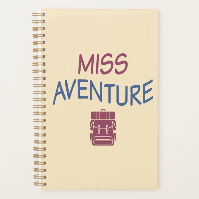 Agenda Miss Aventure. Idée cadeau Voyages (Devant)