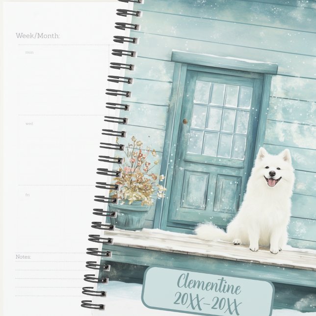 Agenda non daté Chien Samoyède Hiver  (Créateur téléchargé)