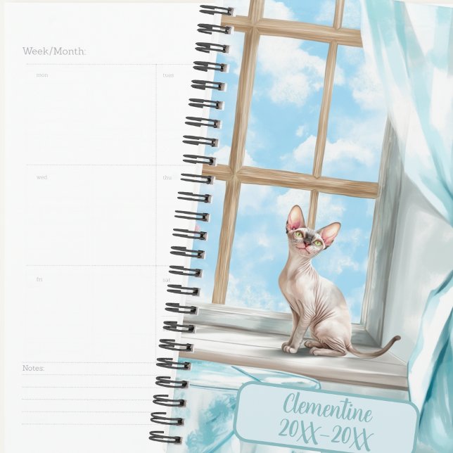 Agenda non daté de rendez-vous avec chat Sphynx (Créateur téléchargé)