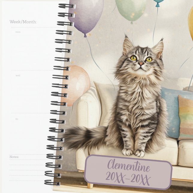 Agenda non daté Tabby Party Cat  (Créateur téléchargé)