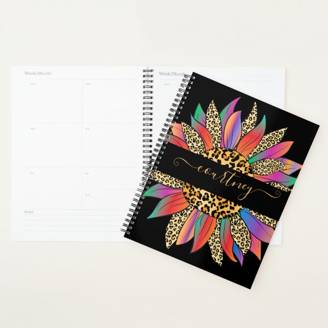Agenda personnalisé avec impression arc-en-ciel et (Devant avec enveloppe)
