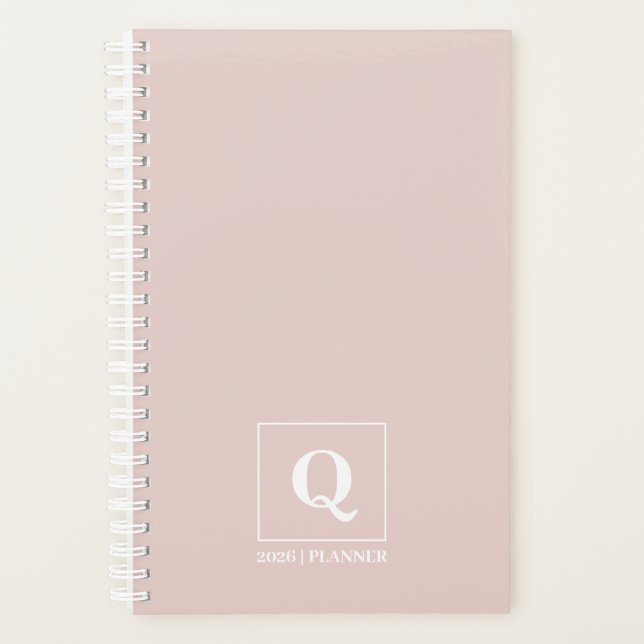 Agenda personnalisé Rose Blush 2026  (Devant)