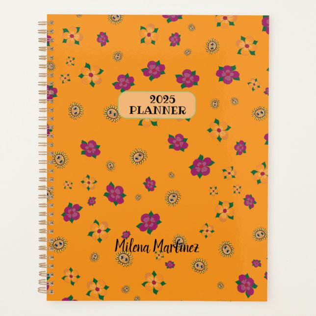 Agenda Planner Flowers Green 2025 (Devant)