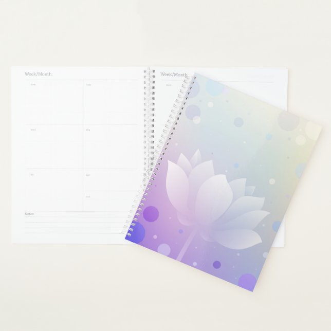 Agenda quotidien à couverture rigide Blooming Lotu (Devant avec enveloppe)