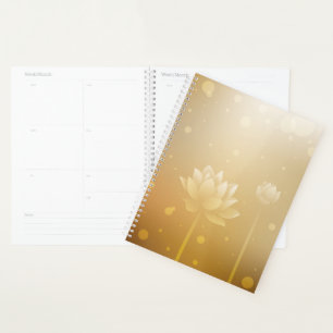 Agenda quotidien relié toile Lotus sacré