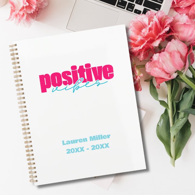 Agenda quotidien rose chaud et sarcelle Positive V (Créateur téléchargé)