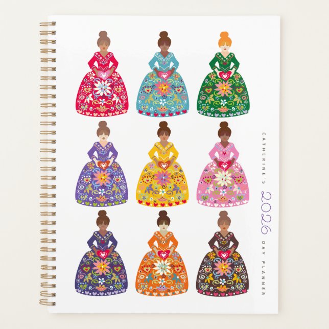 Agenda quotidien simple pour dames d'art folkloriq (Devant)