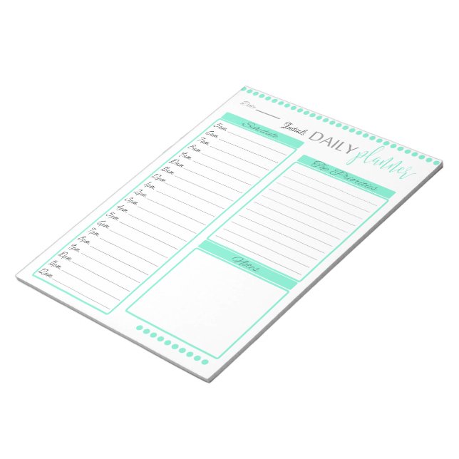Agenda quotidien vert mignon bloc-notes personnali (Incliné)