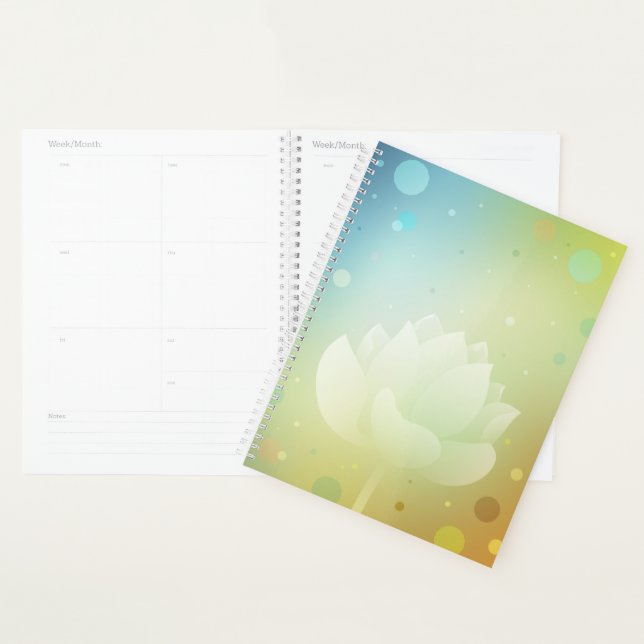 Agenda Reliure Rigide Vibrant Lotus (Devant avec enveloppe)