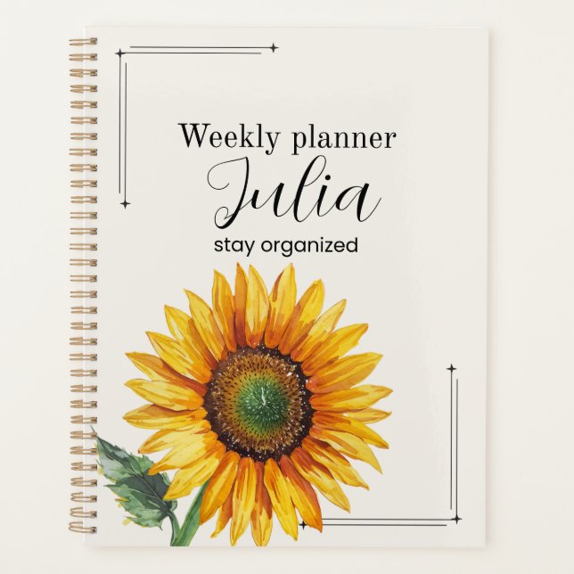 Agenda Tournesol Personnalisé  (Devant)