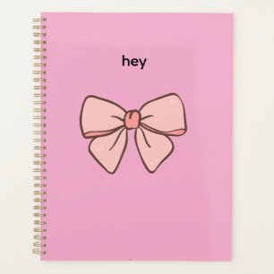 agendas rose pastel motif noeud papillons